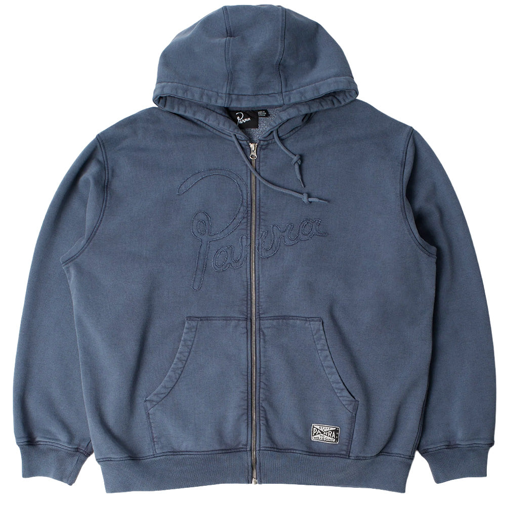 by parra 55115 not fade away zip hooded sweatshirt washed dark grey