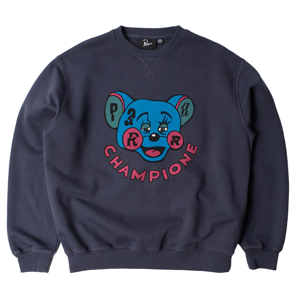 by parra 55131 tired champione crewneck sweatshirt grey