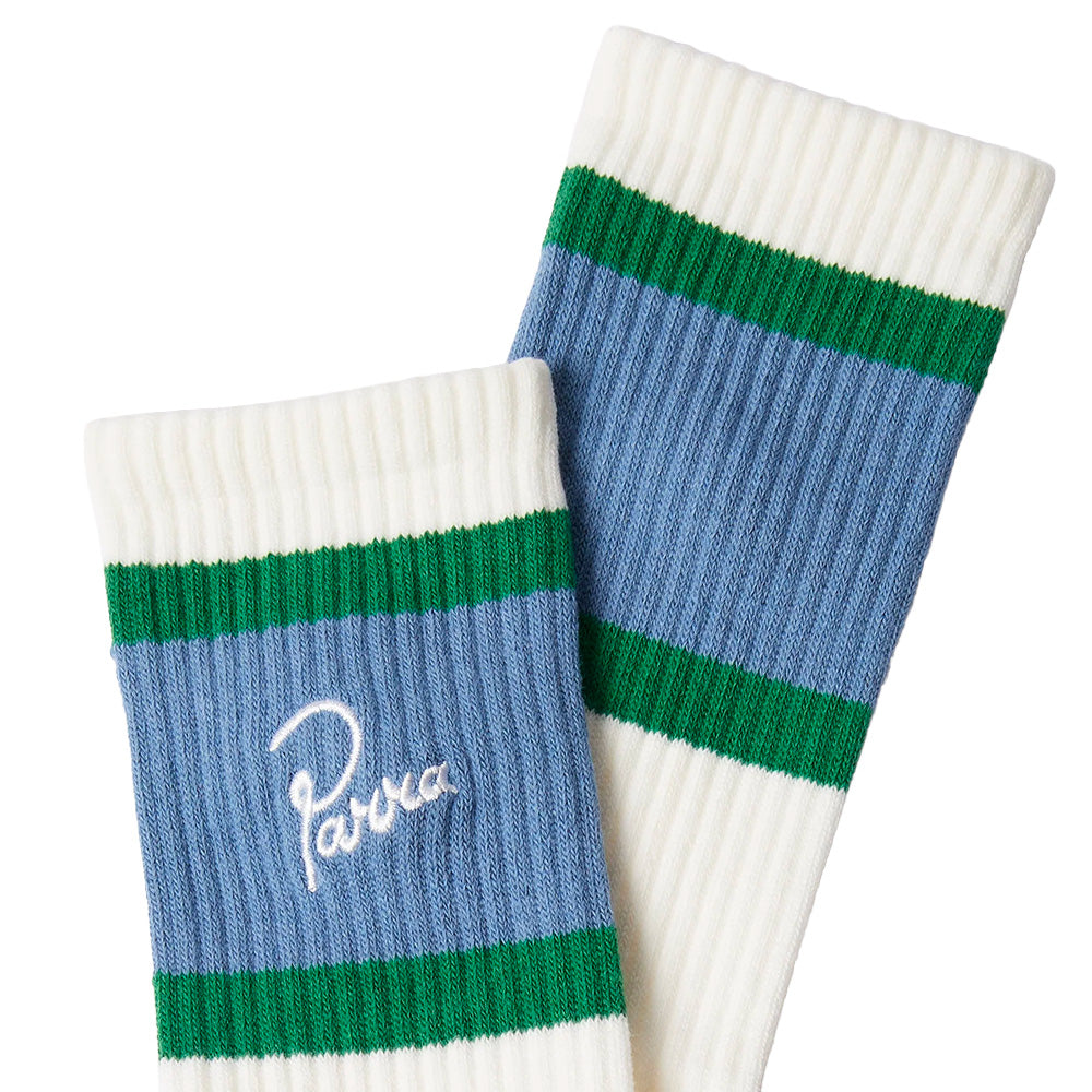 by parra 55290 signature striped crew socks white