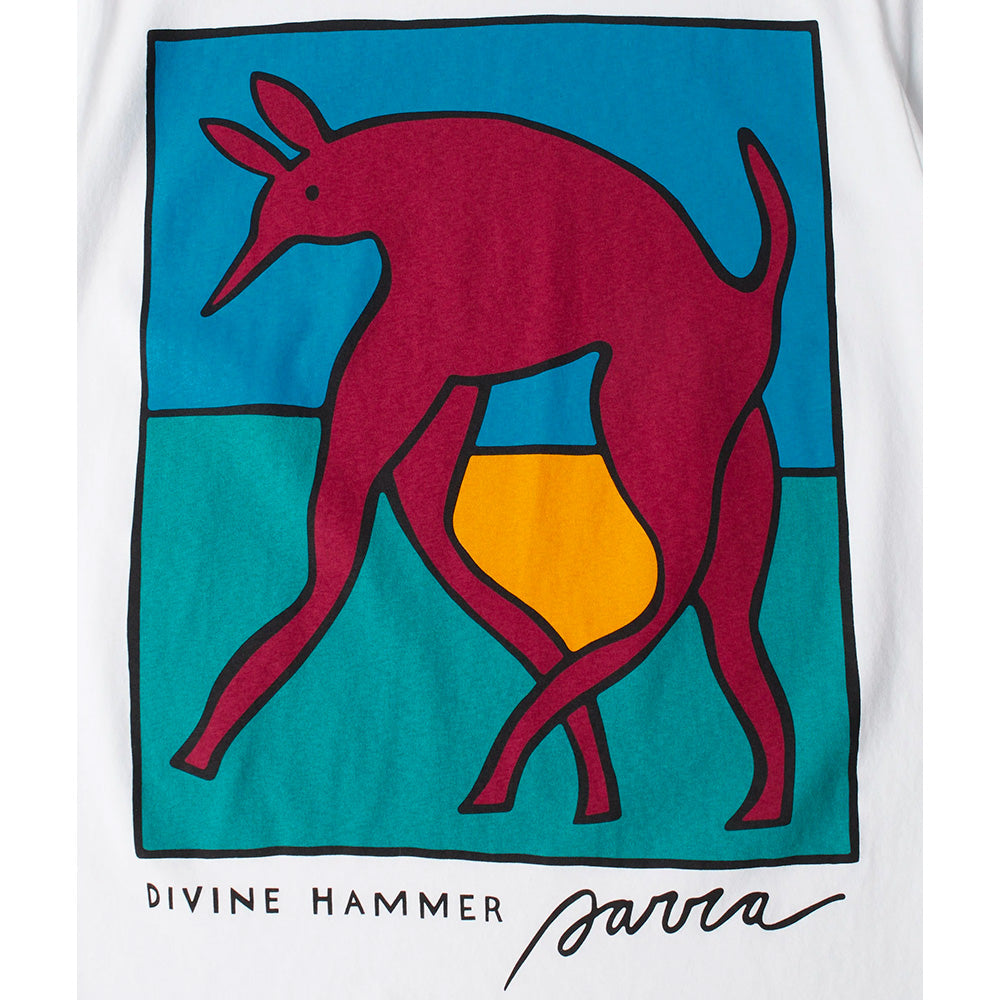 BY PARRA BEAR DOG HAMMER T-SHIRT // WHITE