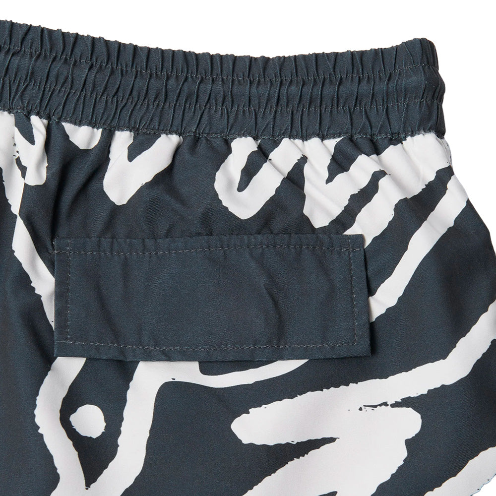 BY PARRA BY PARRA BIRDS FLY FREE SWIM SHORTS // BLACK