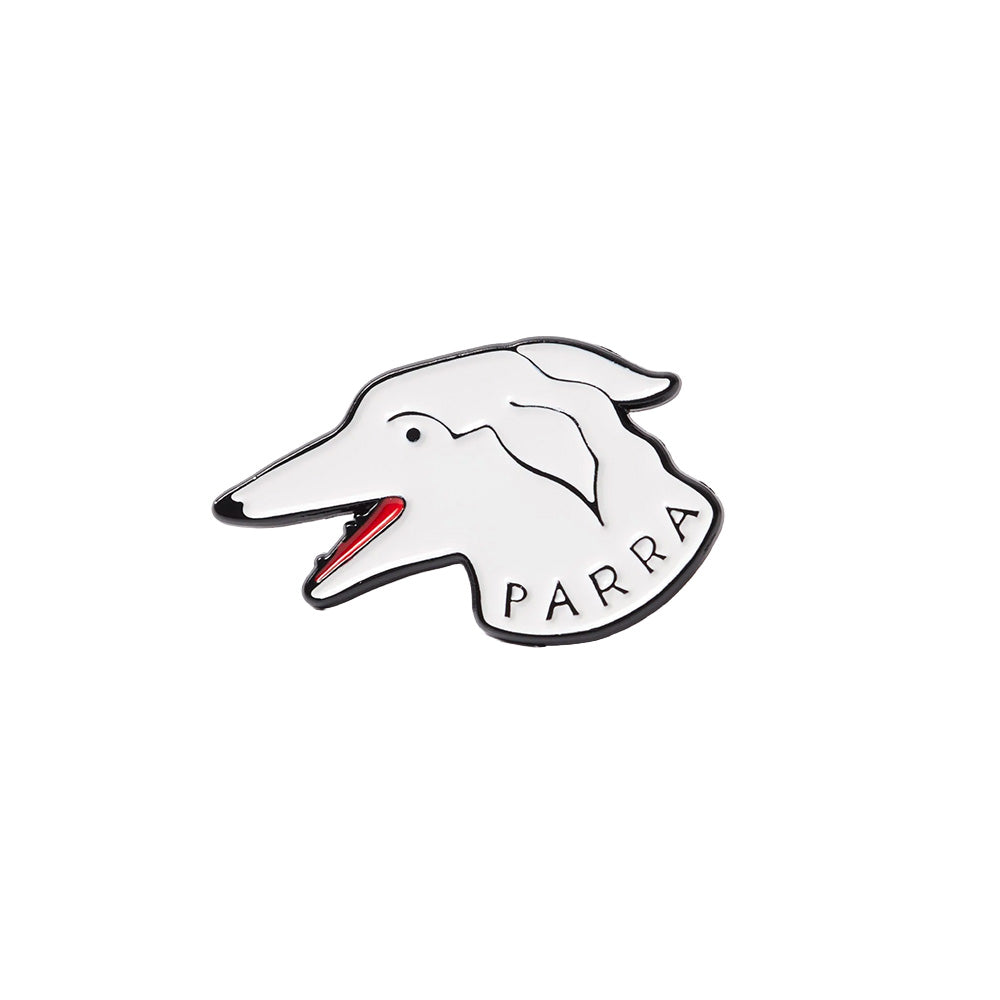 BY PARRA DOGFACE ENAMEL PIN // WHITE