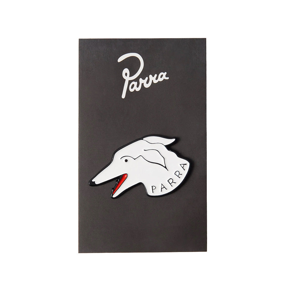 BY PARRA DOGFACE ENAMEL PIN // WHITE