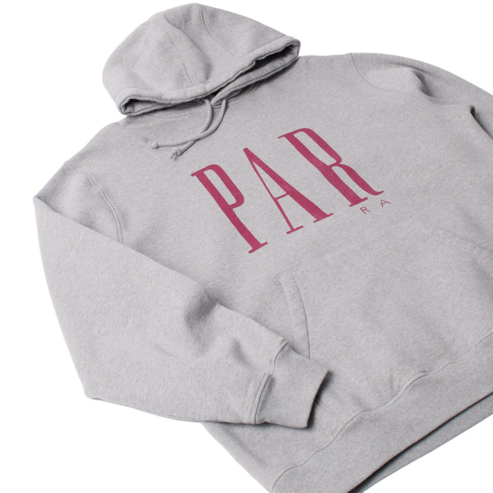 BY PARRA BY PARRA GAPPED HOODED SWEATSHIRT // GREY