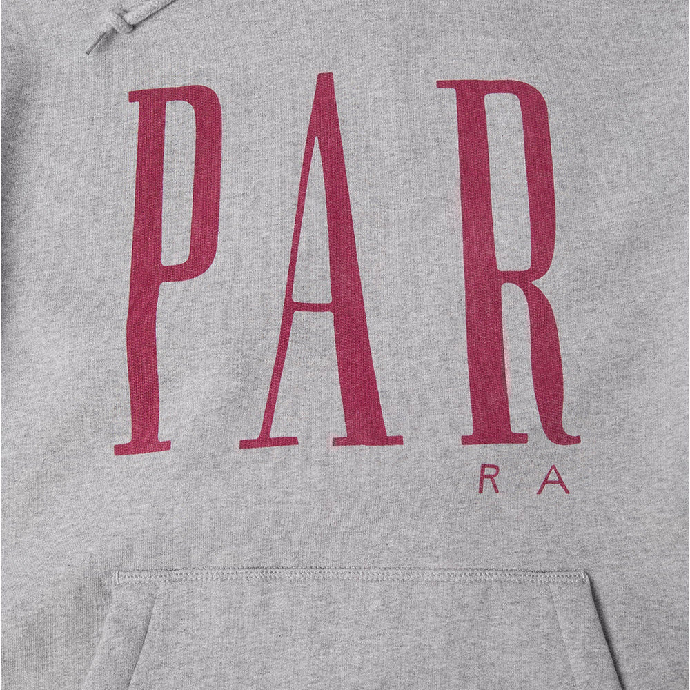BY PARRA BY PARRA GAPPED HOODED SWEATSHIRT // GREY