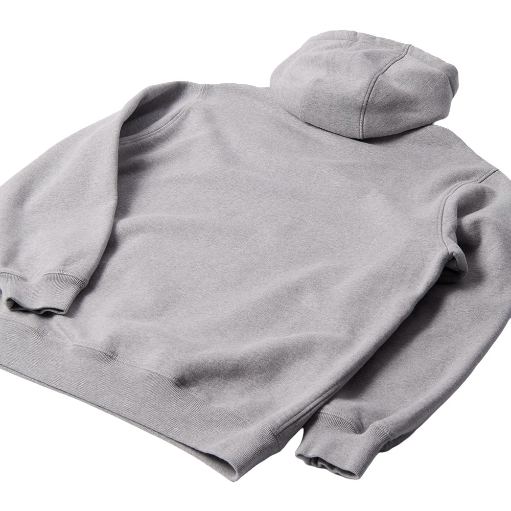 BY PARRA BY PARRA GAPPED HOODED SWEATSHIRT // GREY