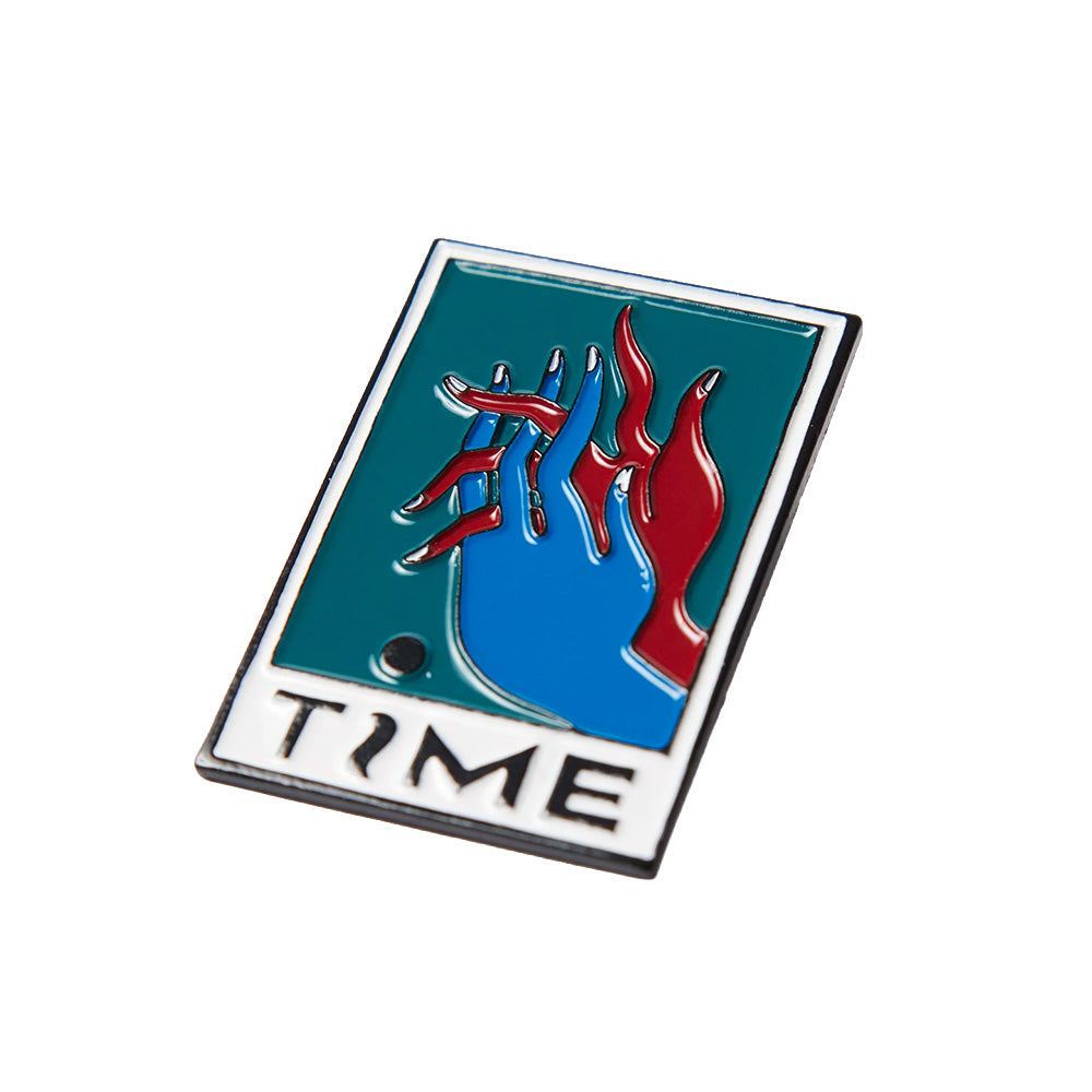 BY PARRA HANDS OF TIME ENAMEL PIN // MALLARD GREEN