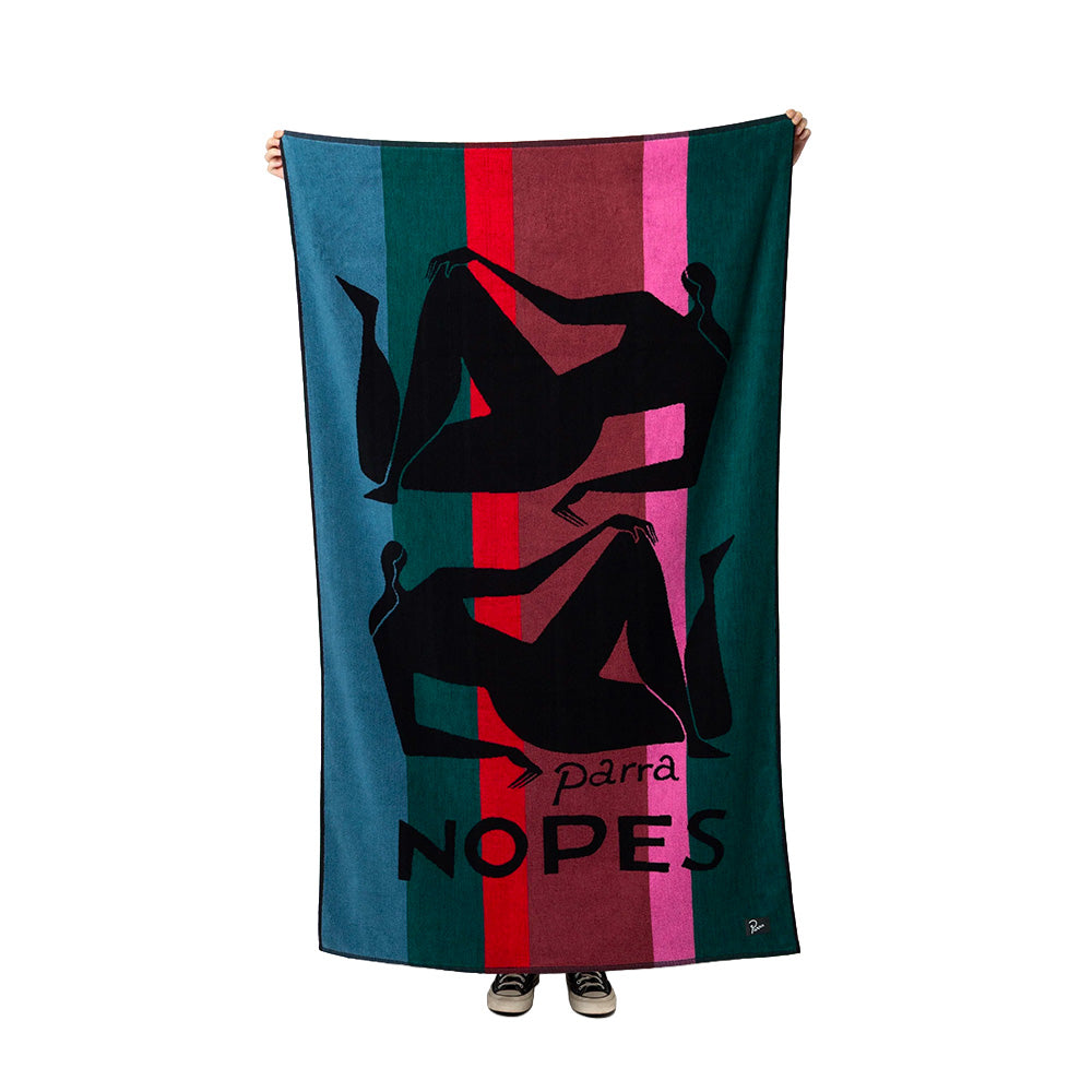 BY PARRA BY PARRA NOPE UND NOPES BEACH TOWEL // MALLARD GREEN