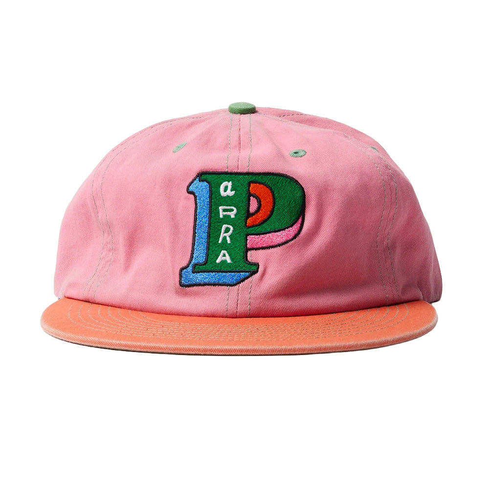 by parra slanted p 6 panel hat pink