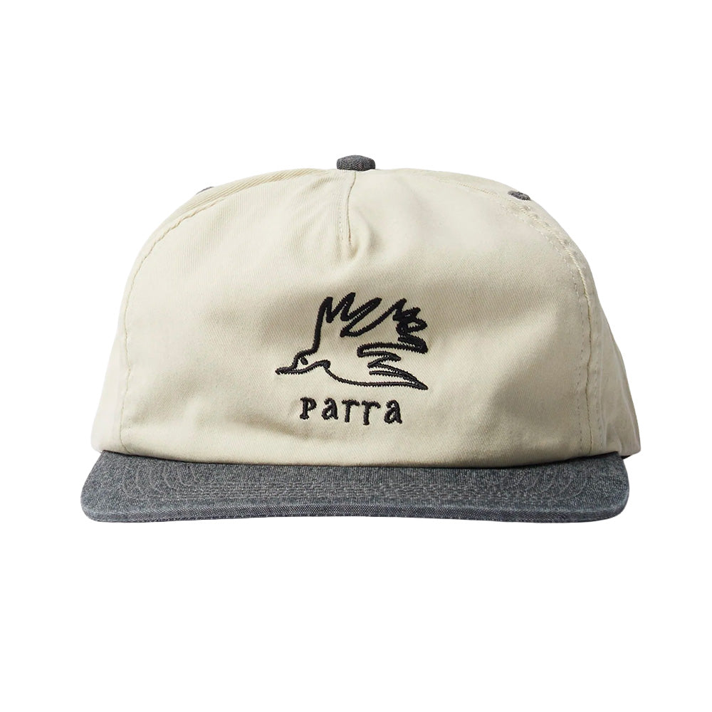BY PARRA BY PARRA YARN BIRD 5 PANEL HAT // OFF WHITE