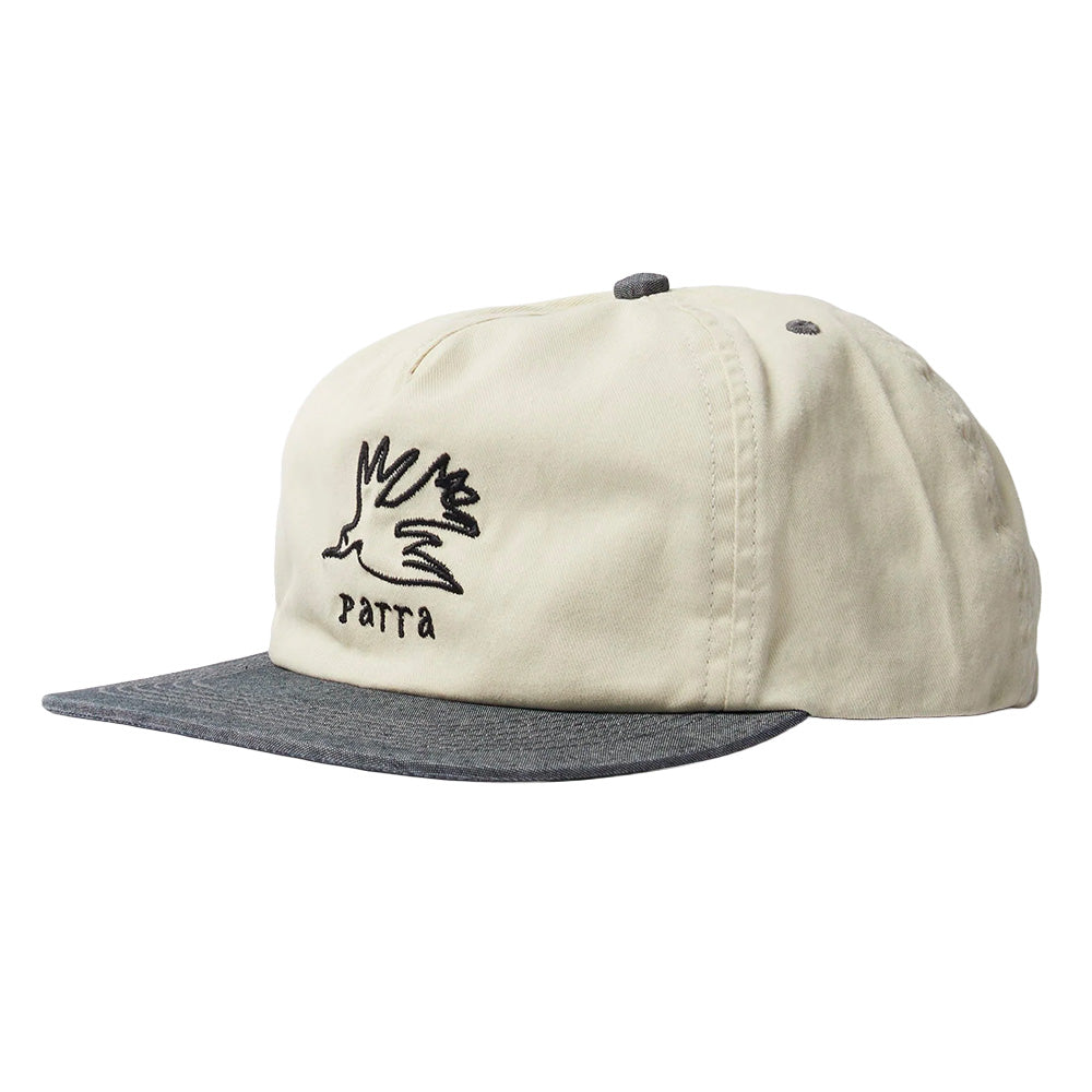 BY PARRA BY PARRA YARN BIRD 5 PANEL HAT // OFF WHITE