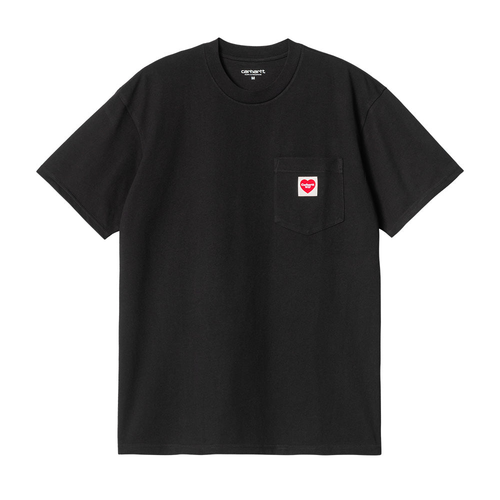 carhartt wip32128 1v2 xx pocket heart t shirt blackred