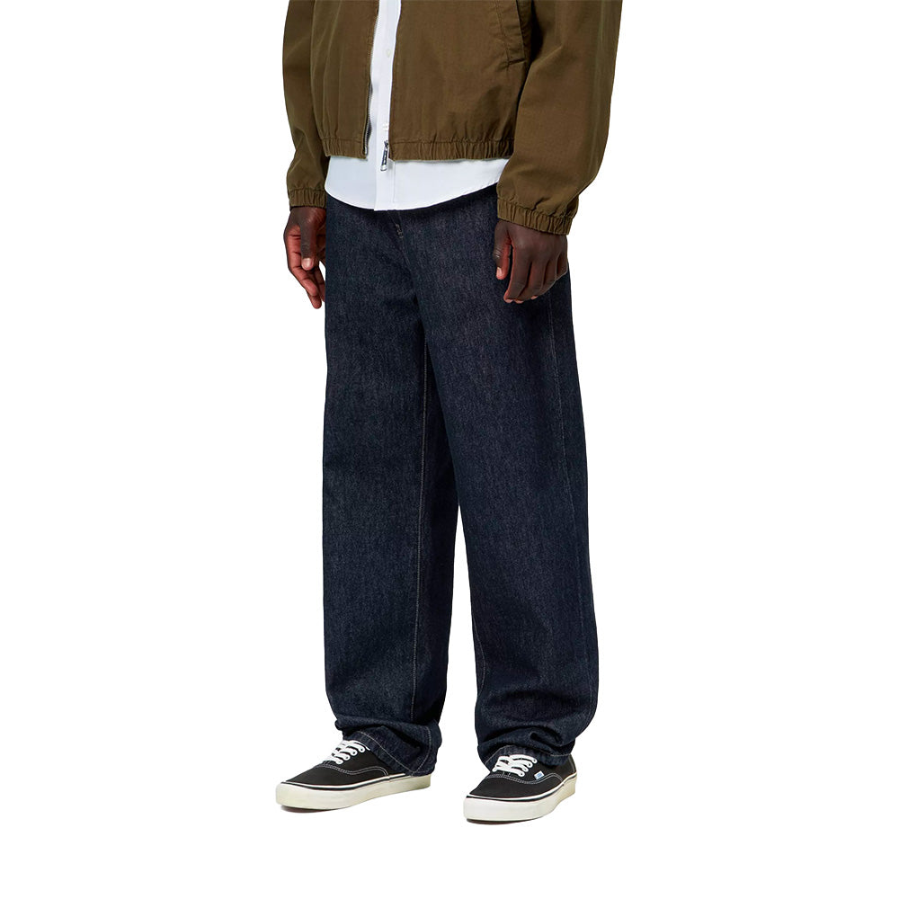 carhartt wip aaron pant blue rinsed no length