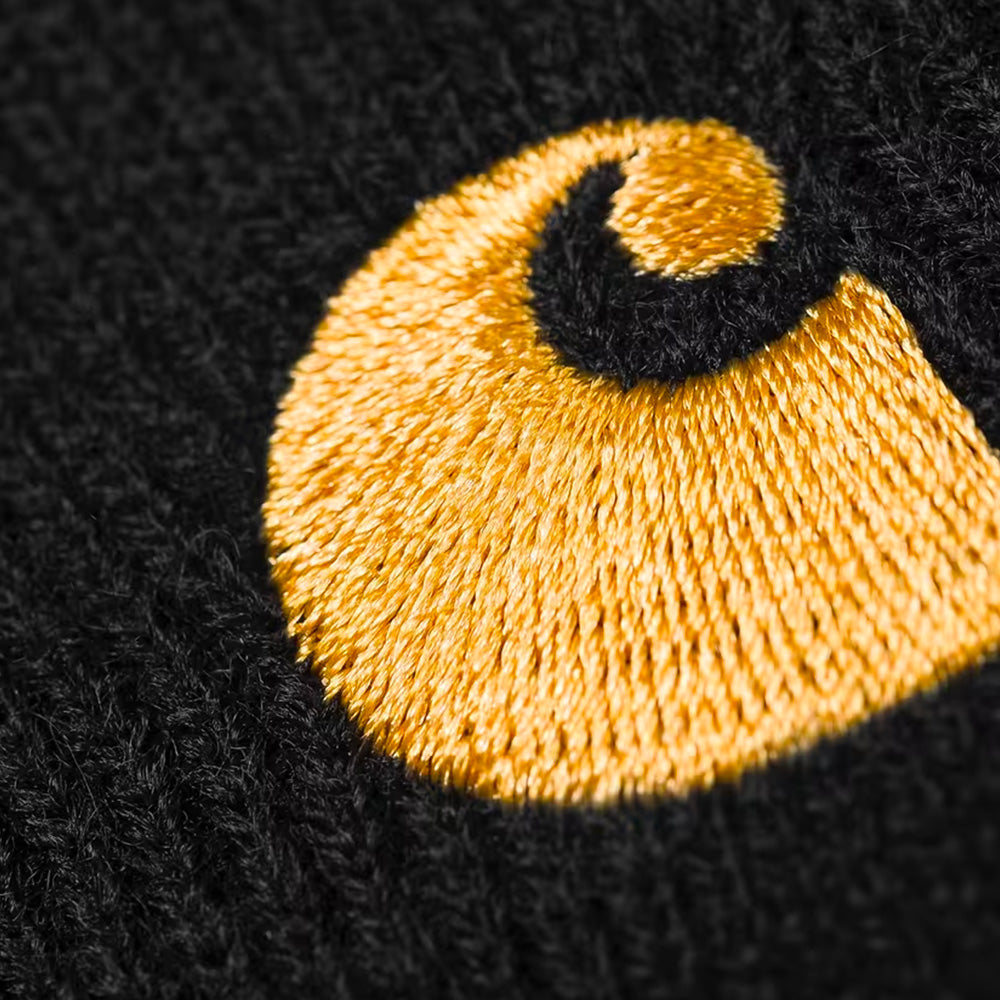 carhartt wip chase beanie black gold