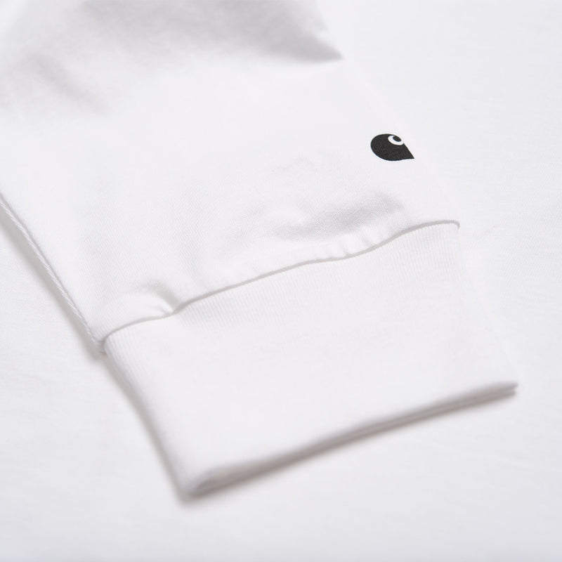 carhartt wip i026265 00a xx ls base t shirt  whiteblack