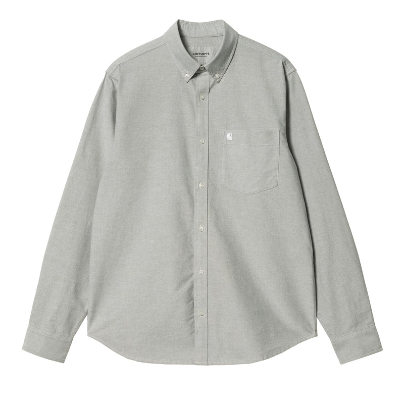 carhartt wip i030799 0sj xx ls c logo shirt dollar greenwhite