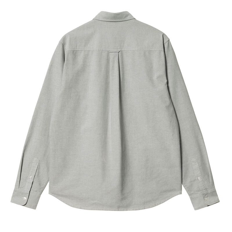 carhartt wip i030799 0sj xx ls c logo shirt dollar greenwhite