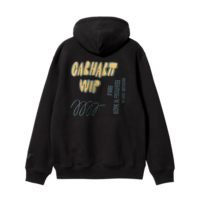 carhartt wip i032164 89 xx hooded signature sweat black