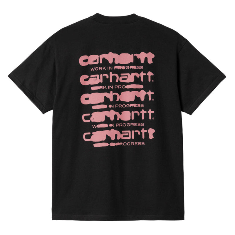 carhartt wip i032878 0ix xx ss ink bleed t shirt black pink