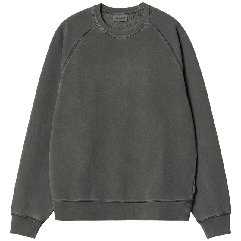 carhartt wip i032922 654 gd taos sweat flint garment dyed