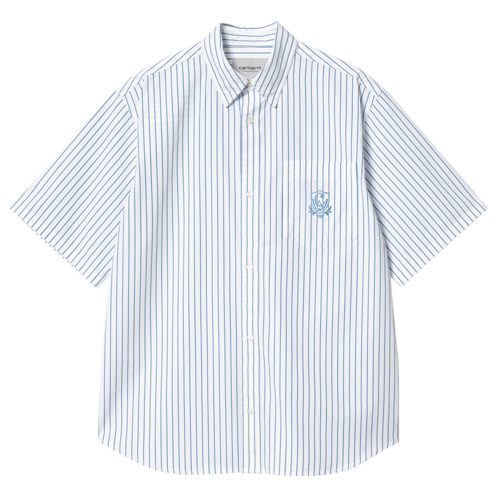 carhartt wip i033028 21z xx s s linus shirt linus stripe bleach white