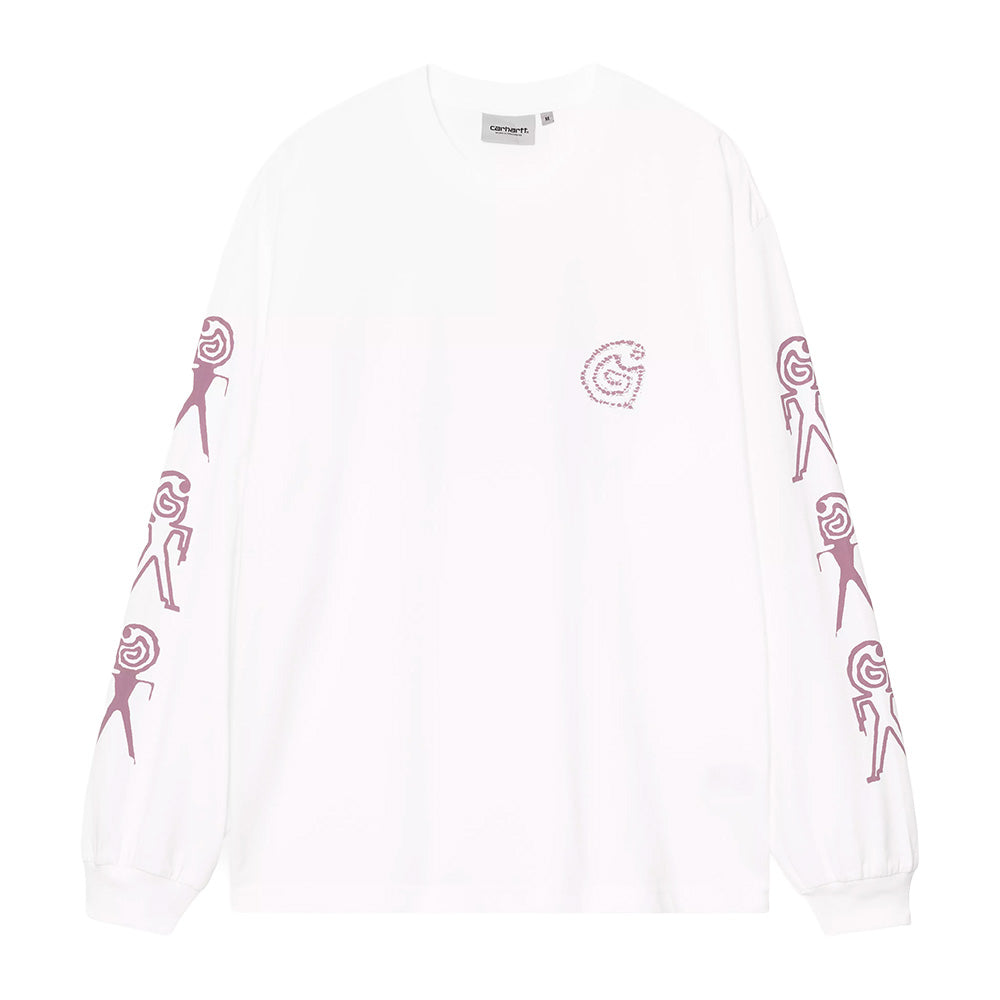 carhartt wip i035227 2f1 pg ls terrestrial t shirt white pink
