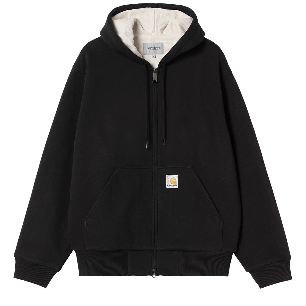 carhartt wip i035602 896 active sweat jacket black stone washed