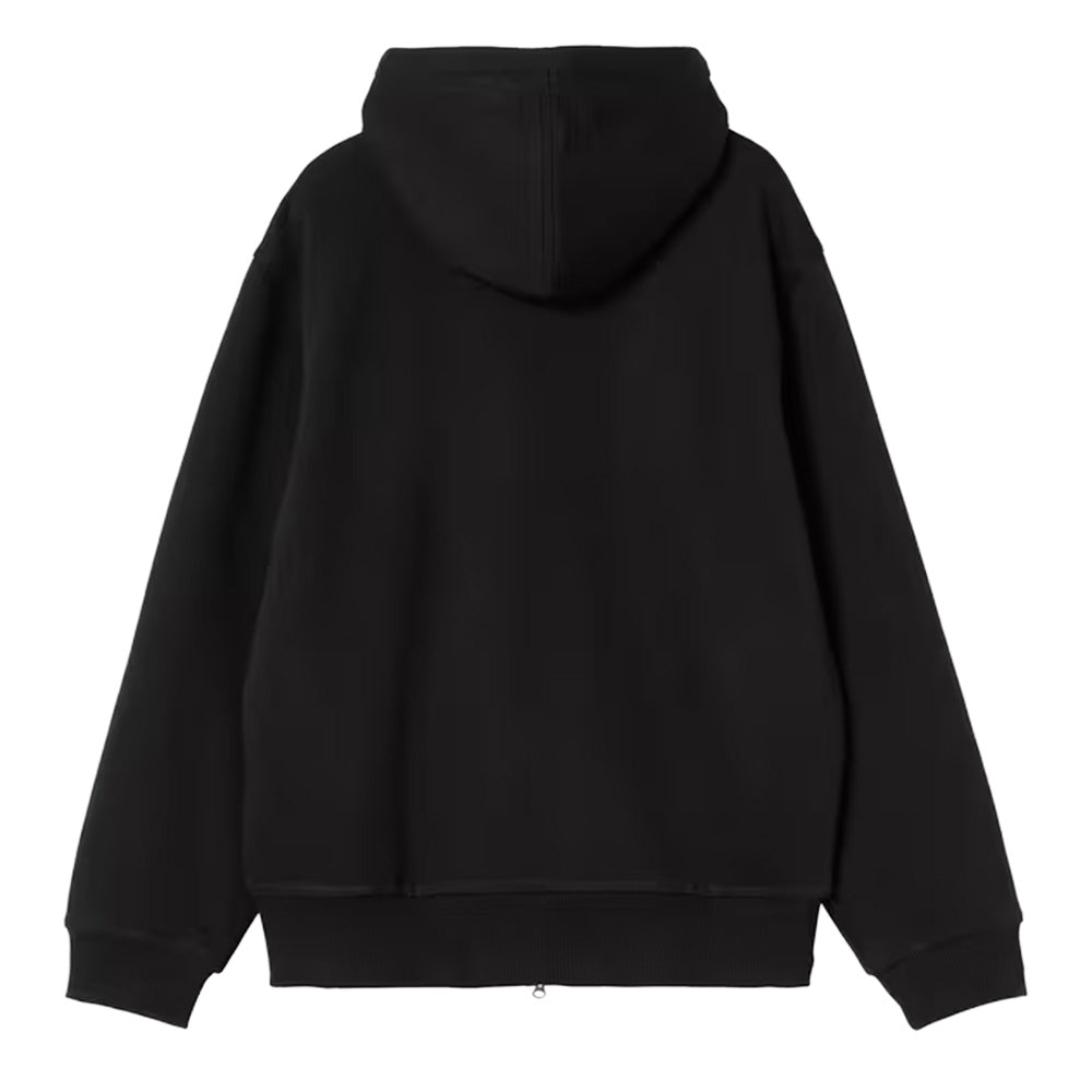 carhartt wip i035602 896 active sweat jacket black stone washed