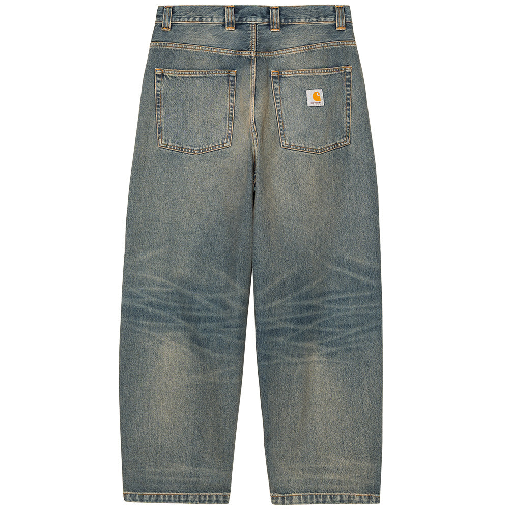 carhartt wip i035893 brandon pant blue worn used washed