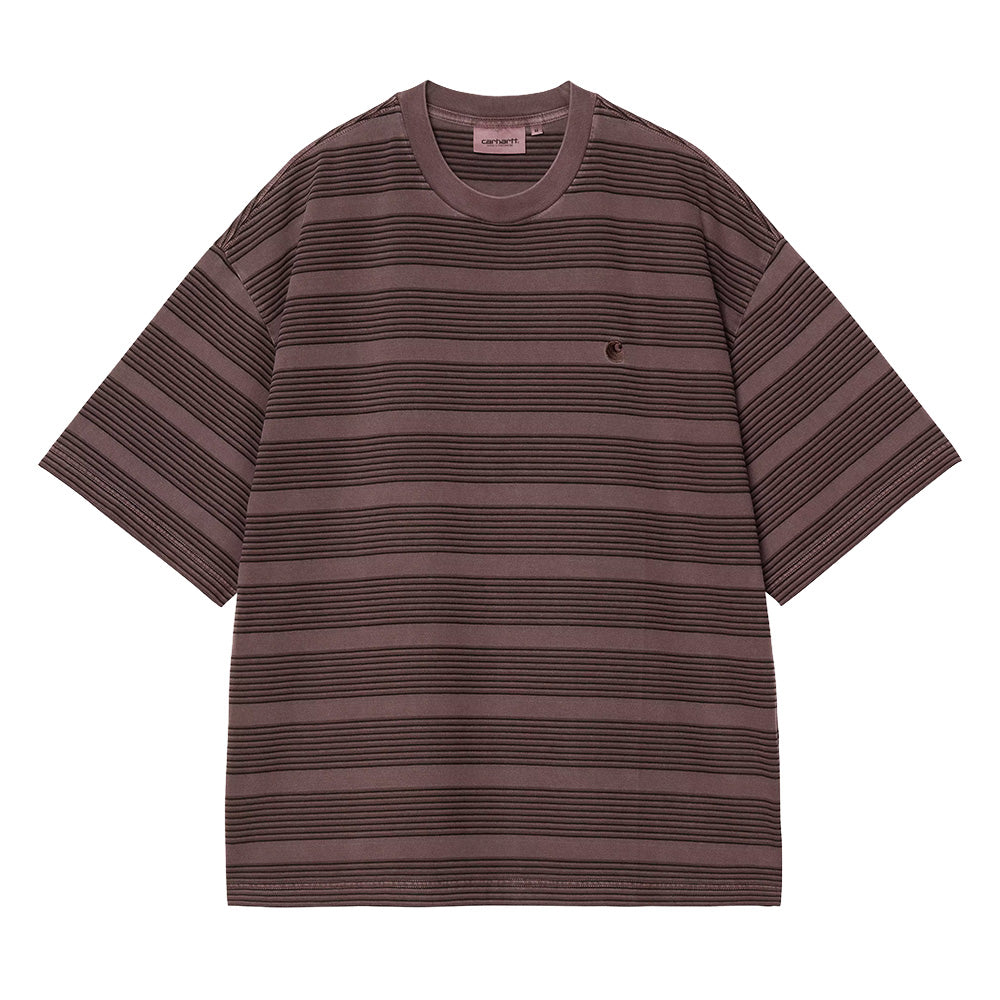 carhartt wip i035982 ss hanson t shirt hanson stripepalisander garment dyed