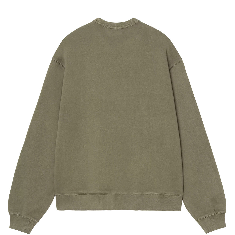 carhartt wip i036065 faded pond corps sweatshirt cypress heavy stone wash