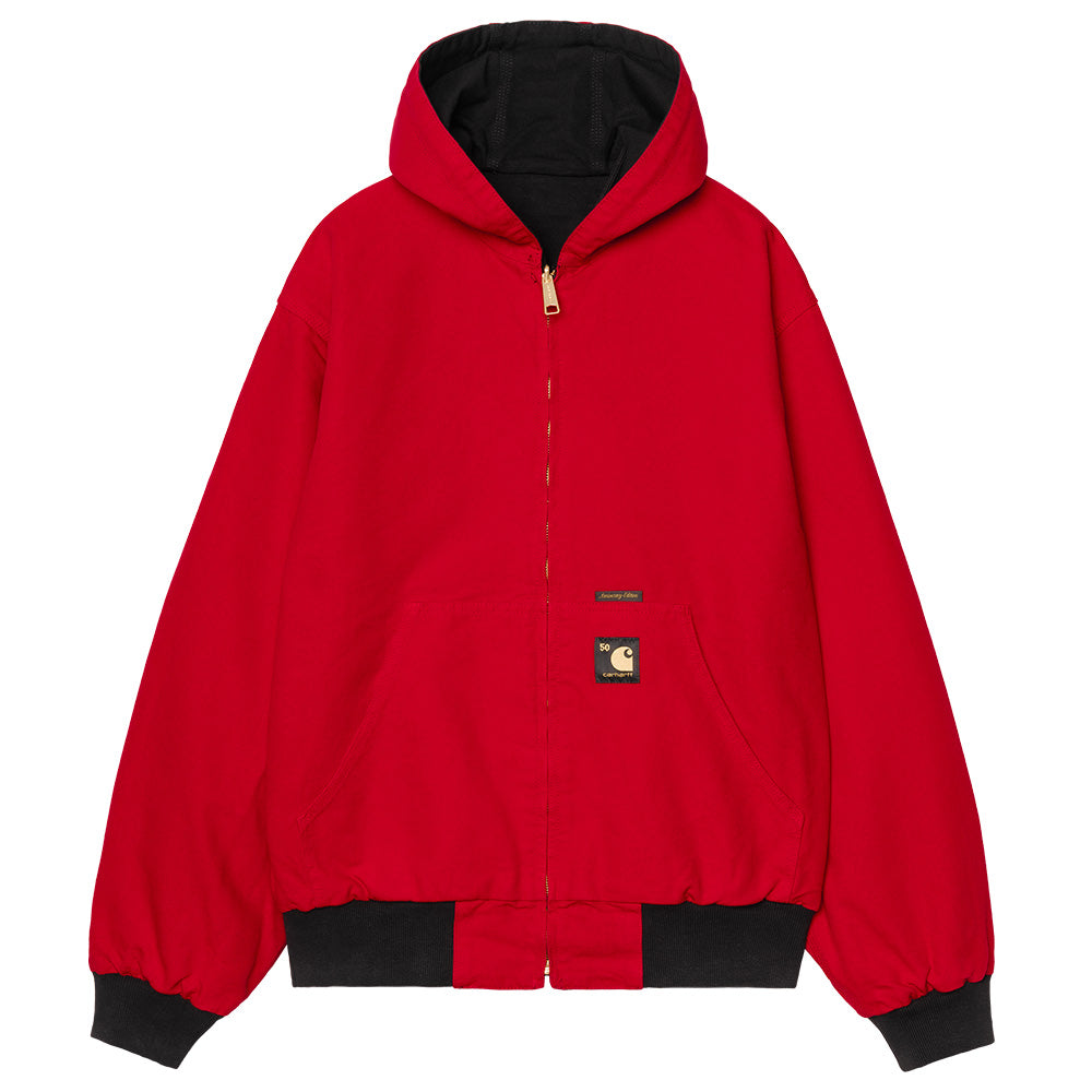 carhartt wip i036412 3gj 50 years anniversary og active jacket canvas black usa red rinsed