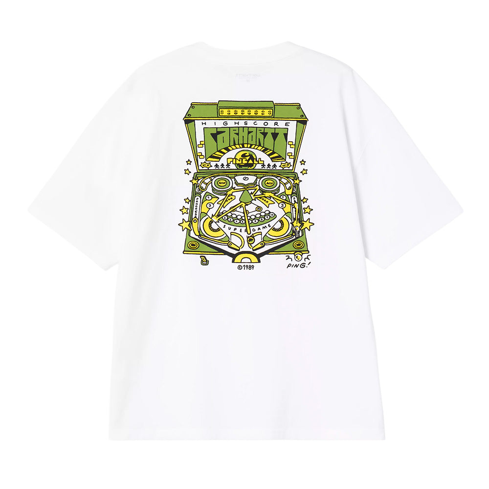 carhartt wip ss pinball t shirt white