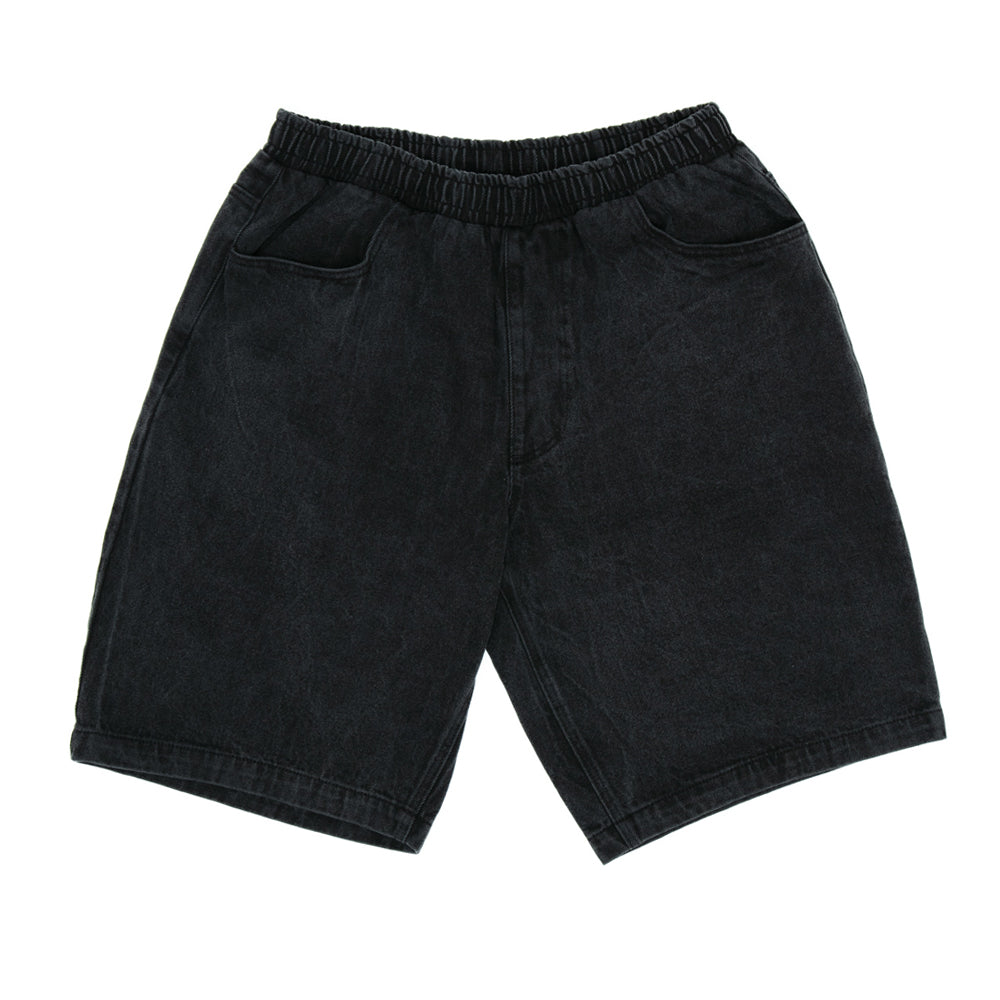 certo djs001 denim shorts black washed