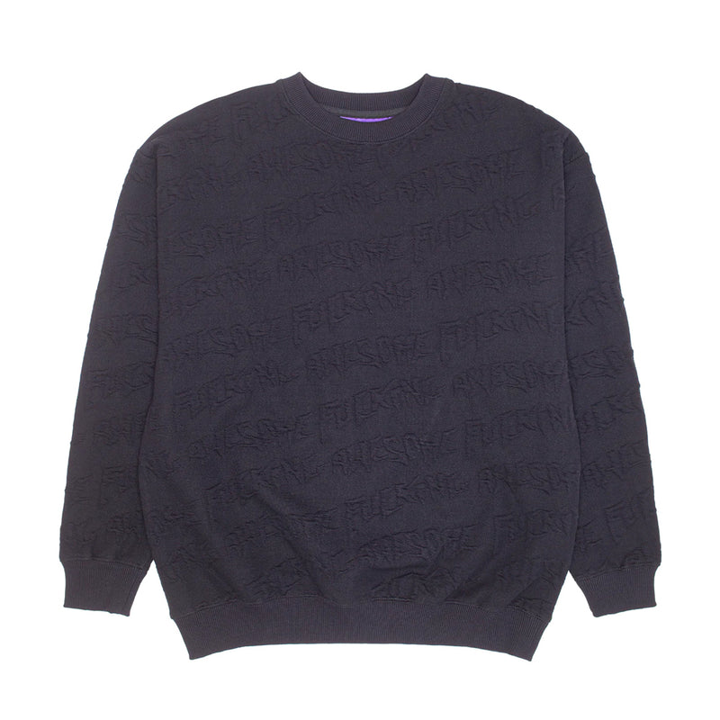fucking awesome pn6270 jacquard logo crewneck black