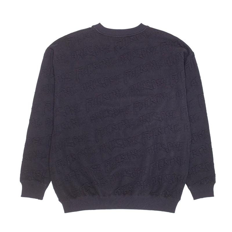 fucking awesome pn6270 jacquard logo crewneck black