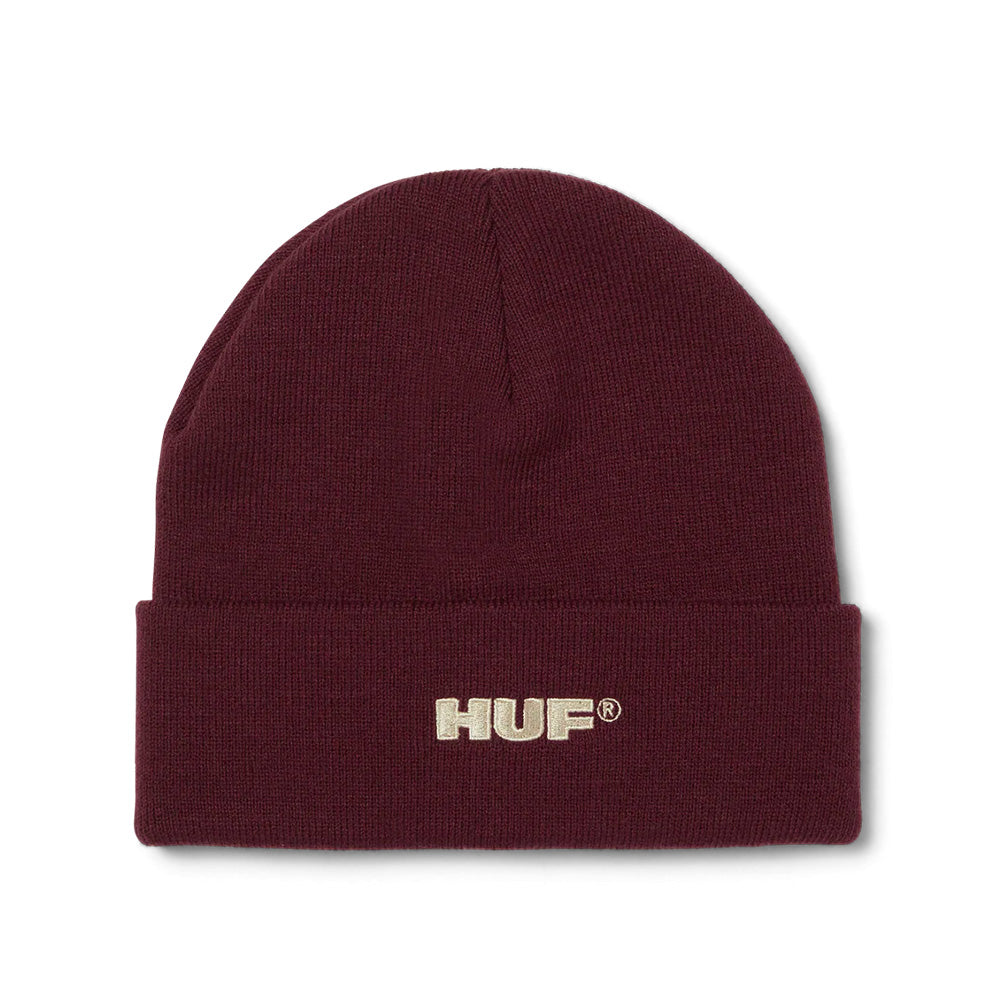 huf bn00185 huf all caps cuff beanie burgundy