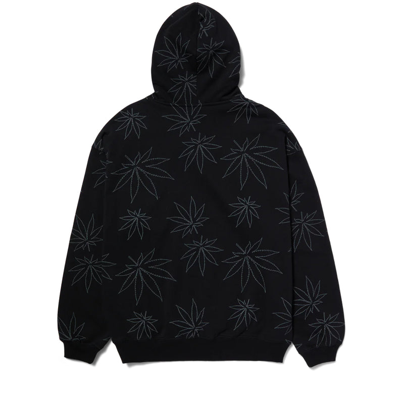huf fl00205 plantlife fleece hoodie black