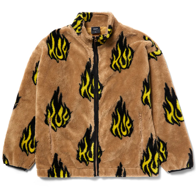 huf fl00210 flamin zip sherpa fleece oatmeal