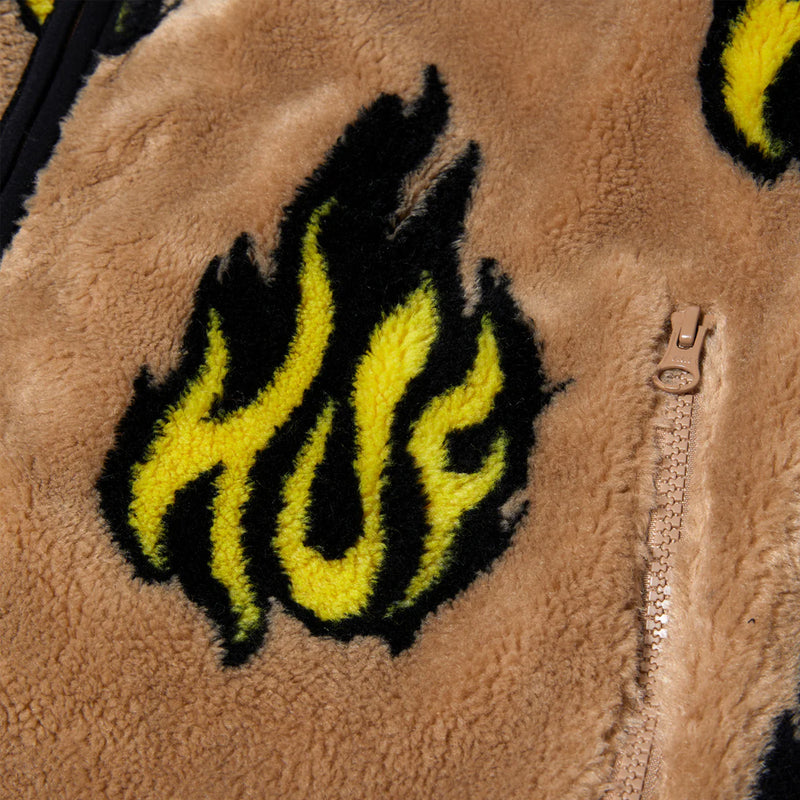 huf fl00210 flamin zip sherpa fleece oatmeal