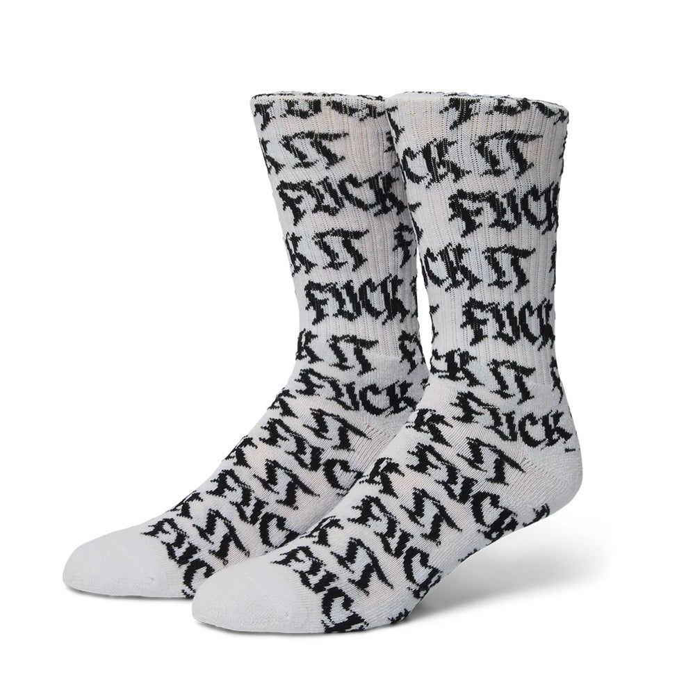 HUF HUF FUCK IT OLD STYLE CREW SOCK // WHITE