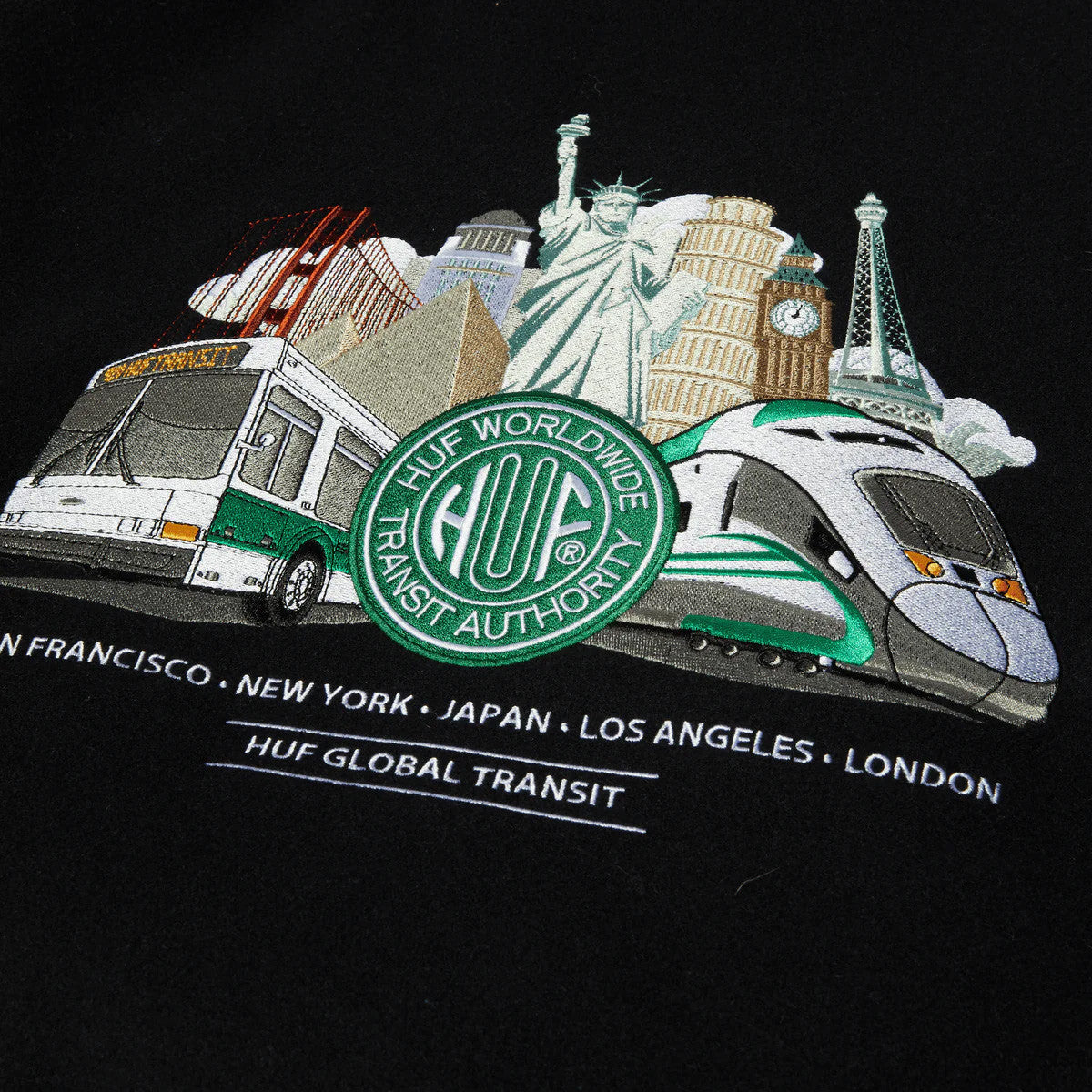 HUF GLOBAL TRANSIT VARSITY JACKET // NAVY. – Collateral