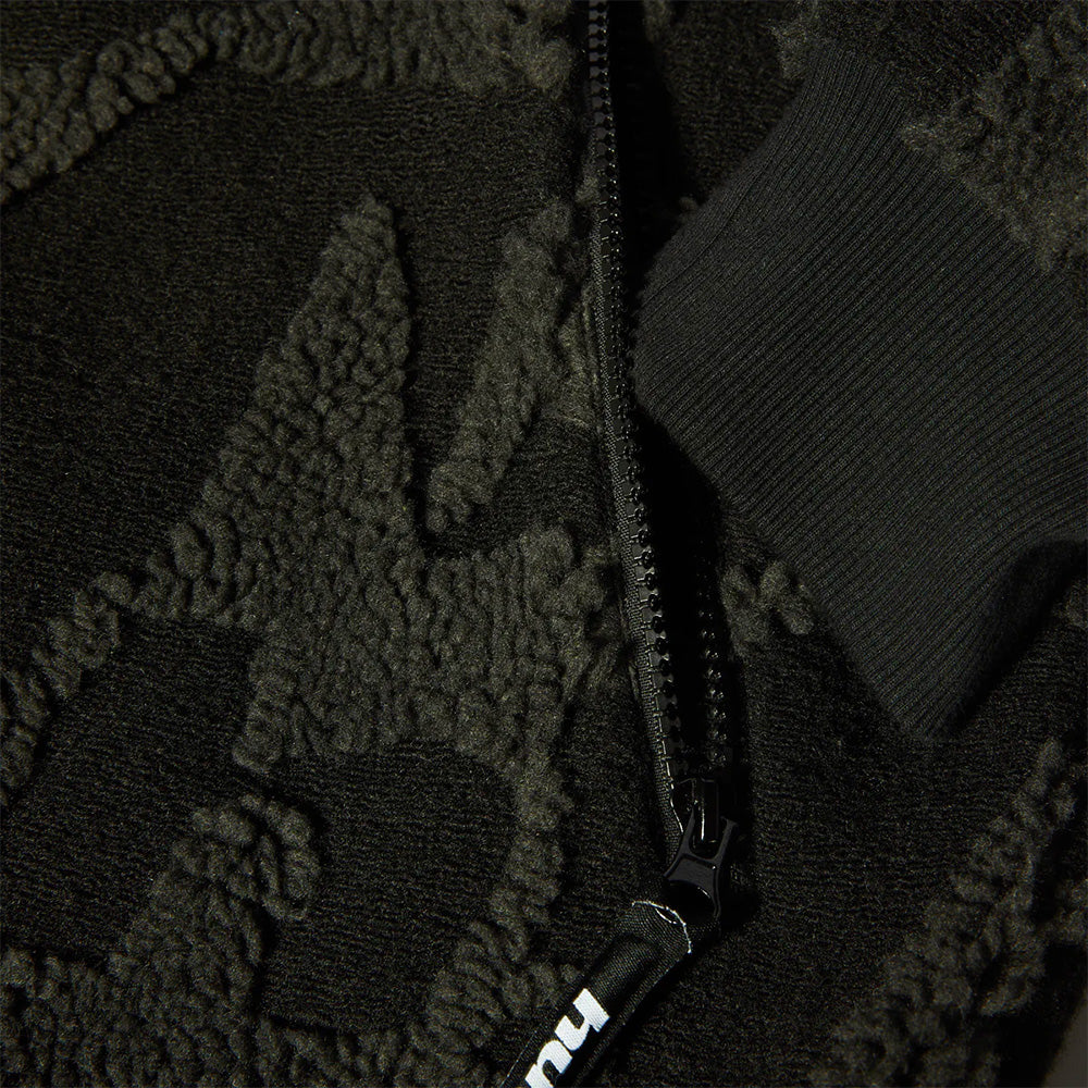 huf jk00493 h star repeat high pile jacket black