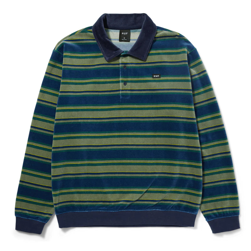 huf kn00478 kramer ls velour shirt pine