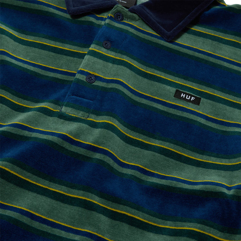 huf kn00478 kramer ls velour shirt pine