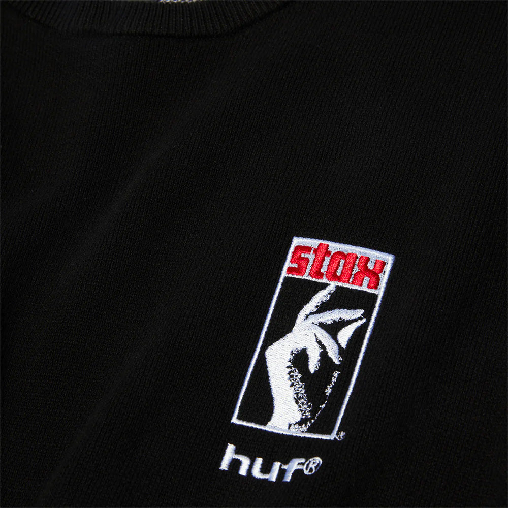 huf kn00556 black moses knit sweater black