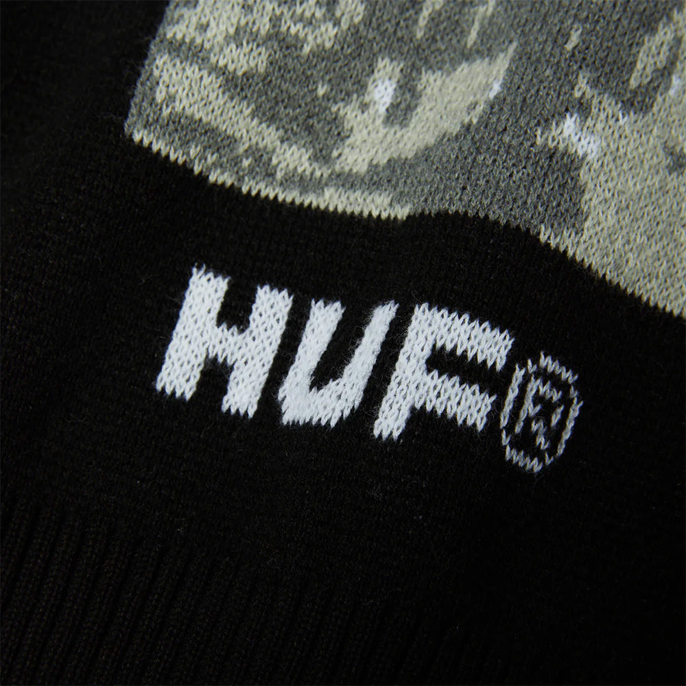 huf kn00556 black moses knit sweater black
