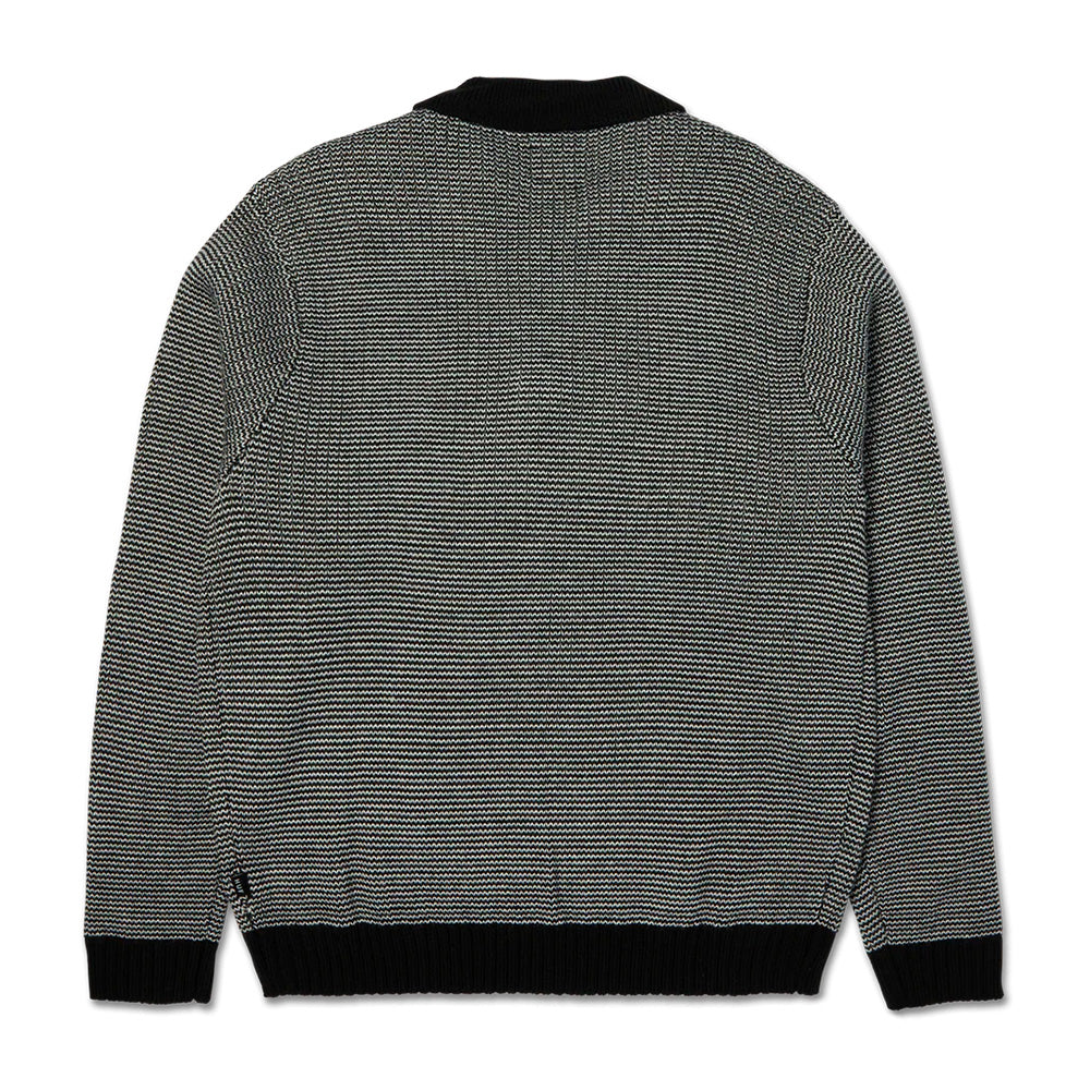 huf kn00559 megablast two tone waffle sweater blackwhite