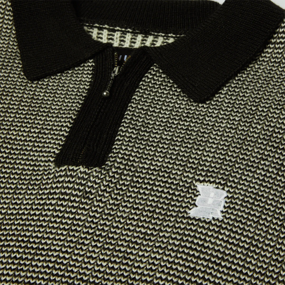 huf kn00559 megablast two tone waffle sweater blackwhite