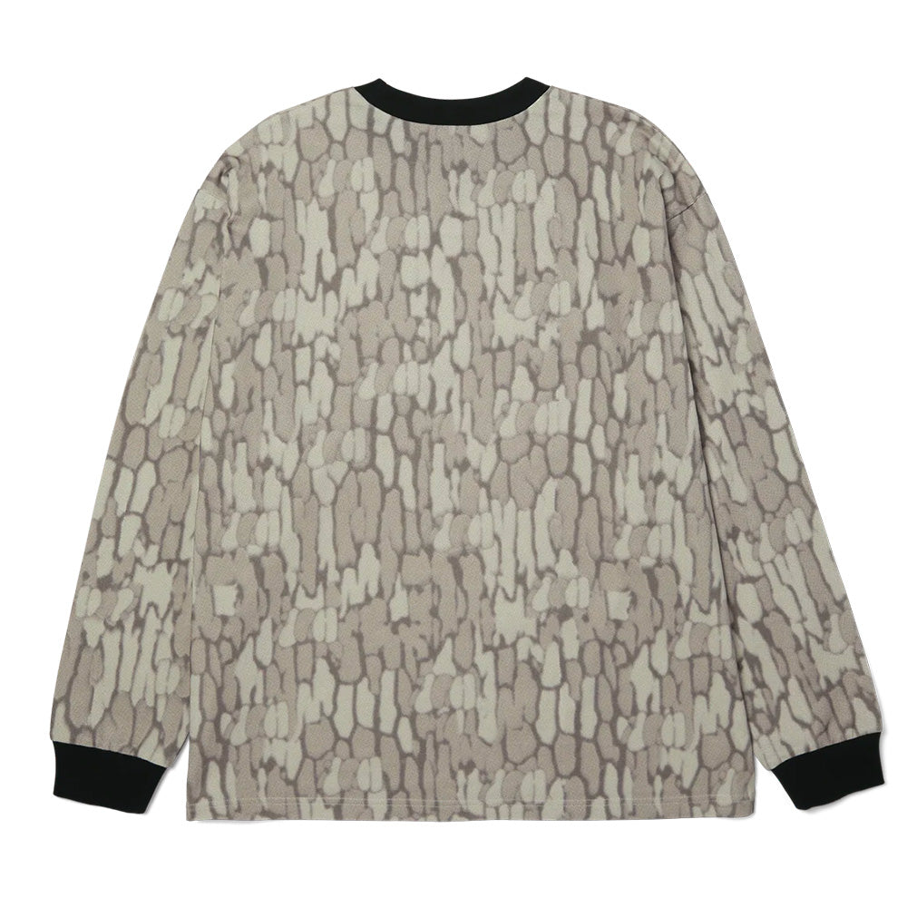 huf kn00576 warped camo ls knit top muted camo
